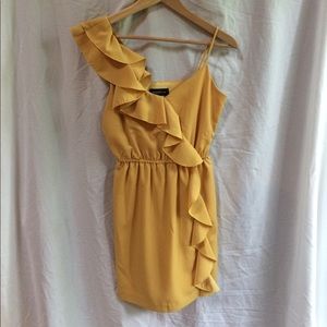Yellow One Shoulder Dress
